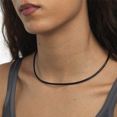 Leather Necklace Black