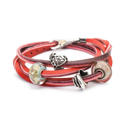 Leather Bracelet Red/Bordeaux