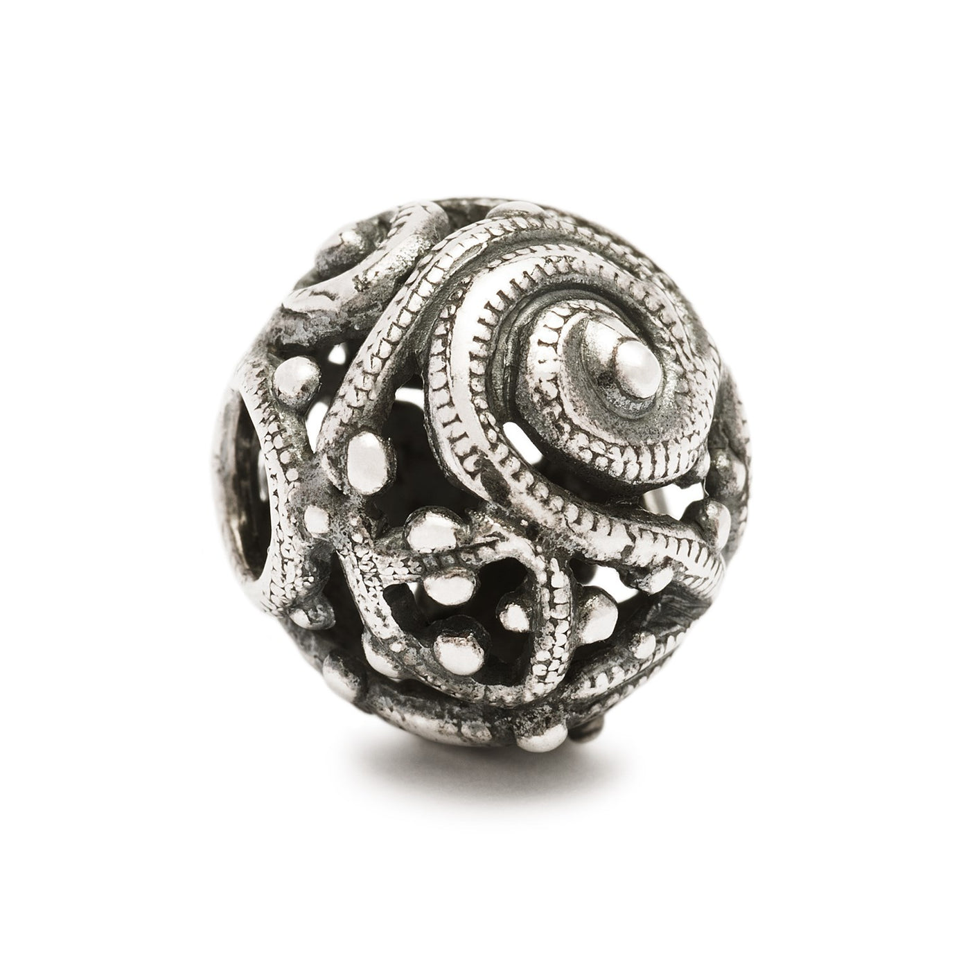 Silver Whorl Bead