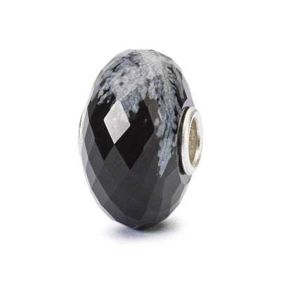 Snowflake Obsidian Facet Bead