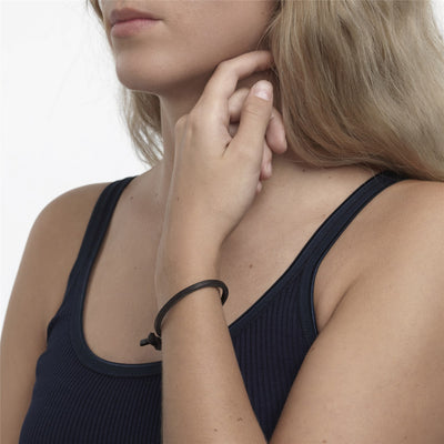 Single Leather Bracelet, Black